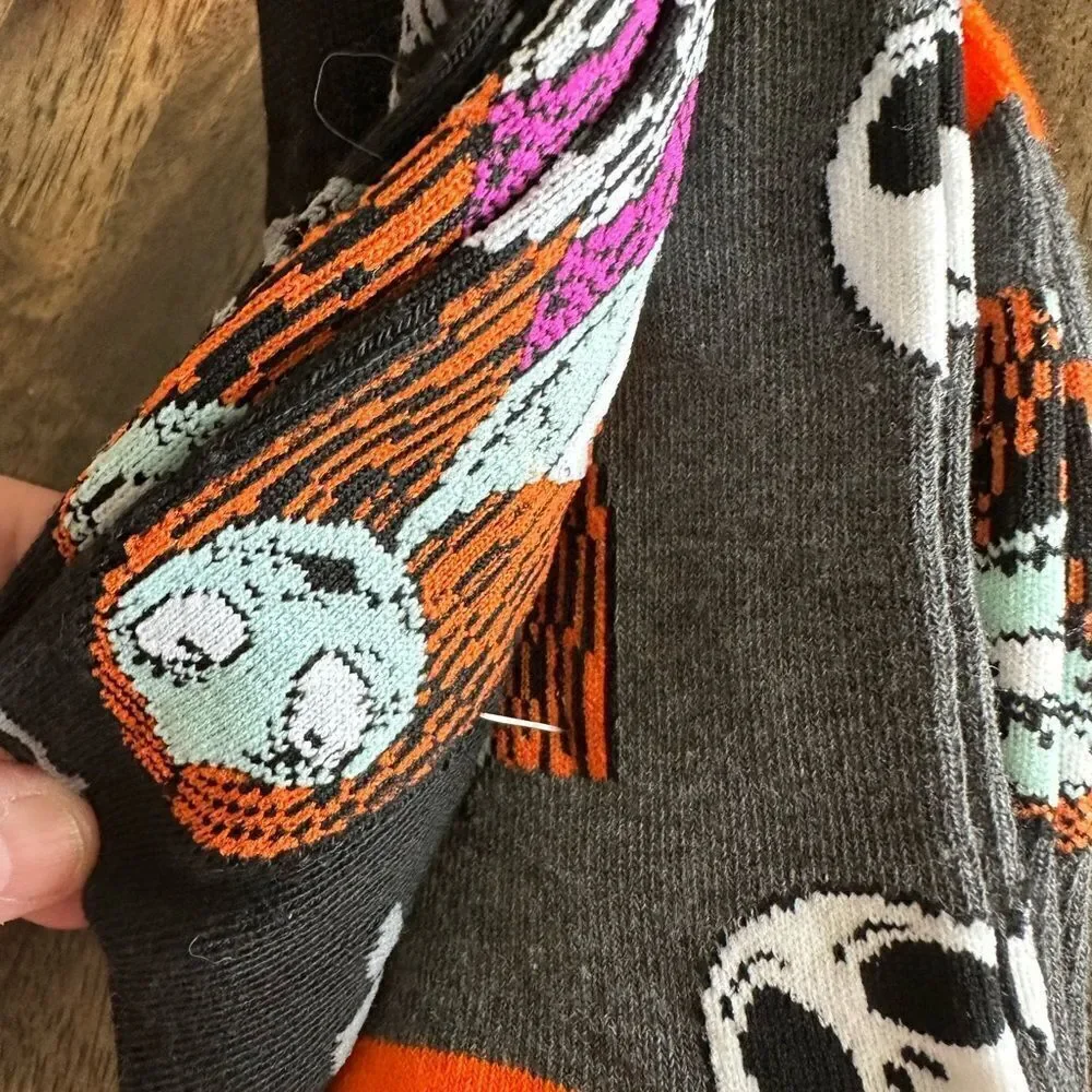 NWT Women’s 4 Pair Halloween Socks - Orange/Black - Dog Paw Socks